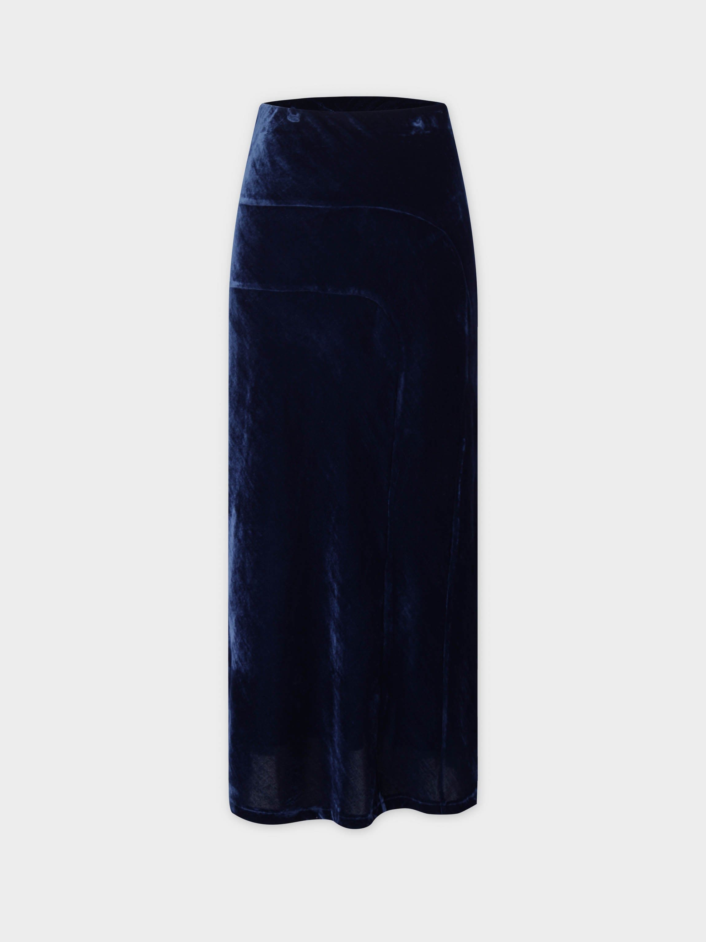 Velvet Slip Skirt Navy Fame on Central