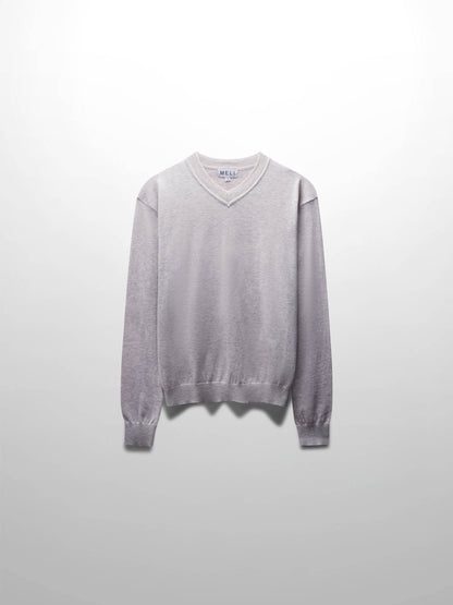 High V Lightweight Sweater-Heathered Grey