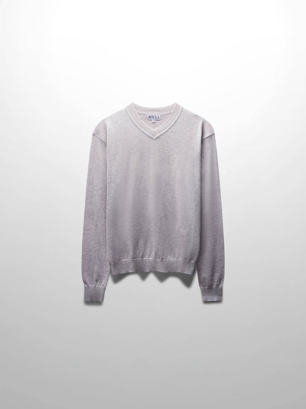 High V Lightweight Sweater-Heathered Grey