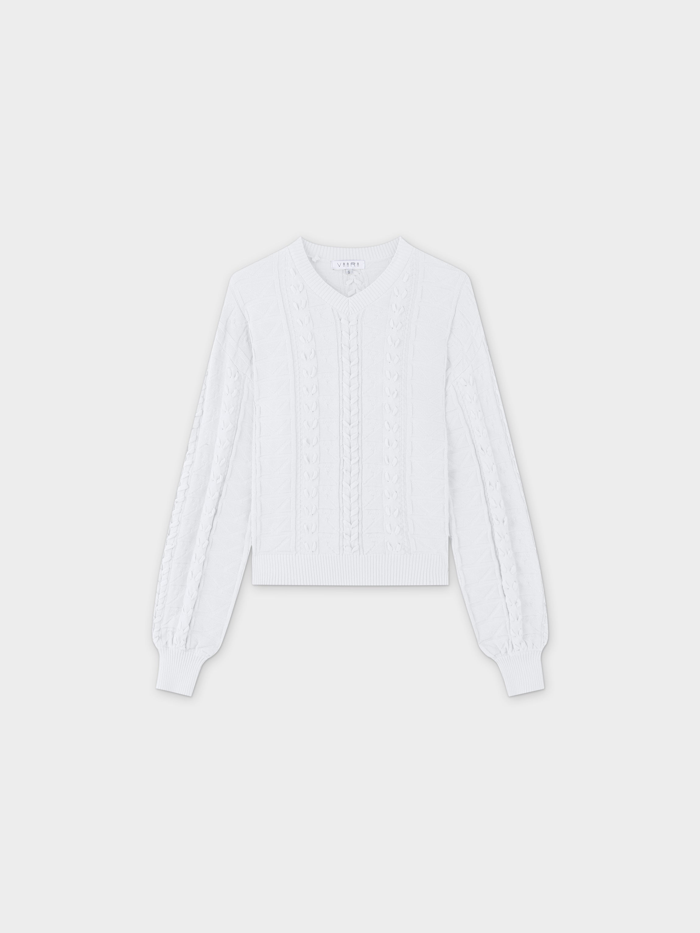 Cross Stitch Sweater-White