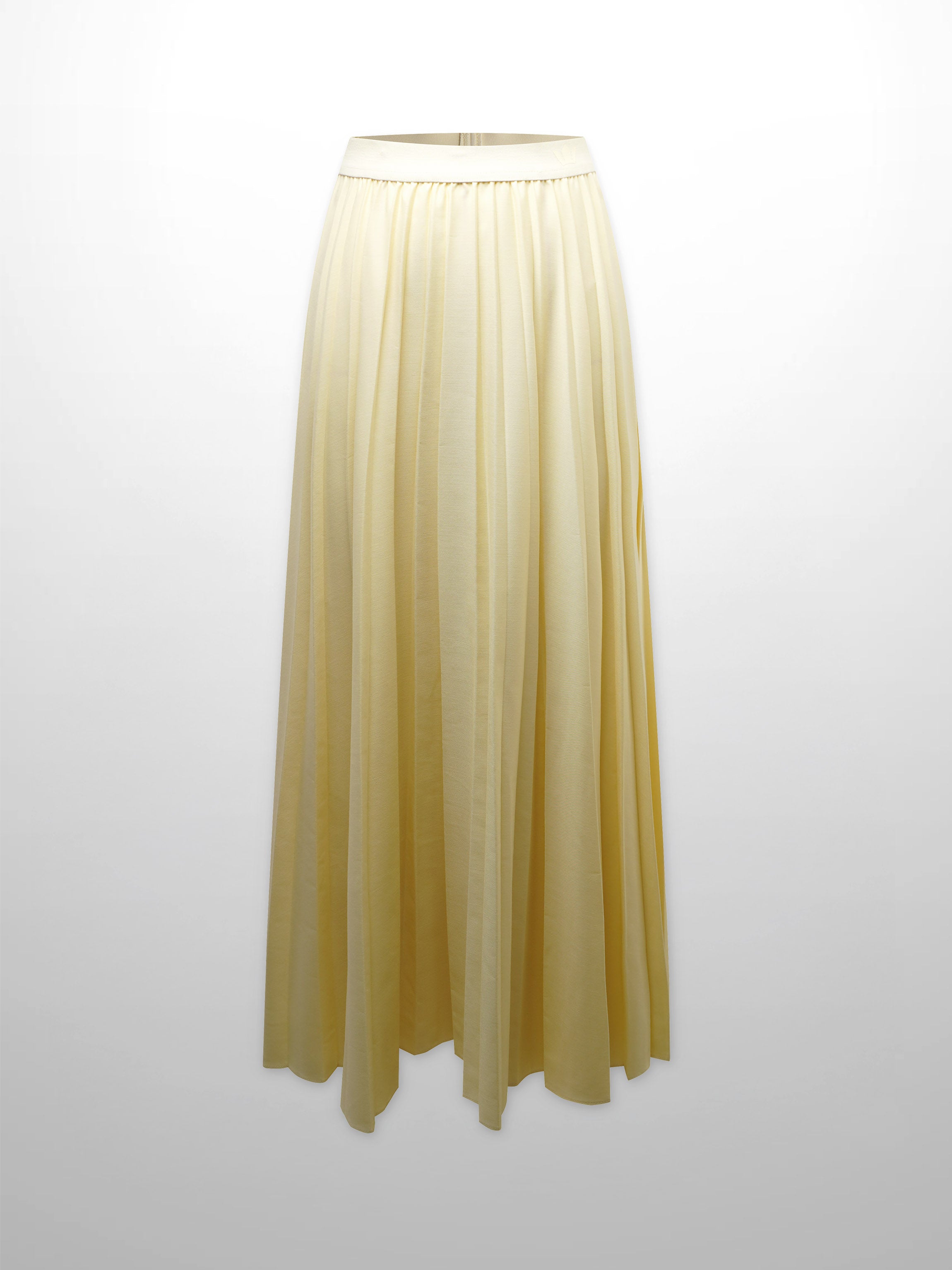 PLEATED SKIRT 37&quot;-PALE YELLOW