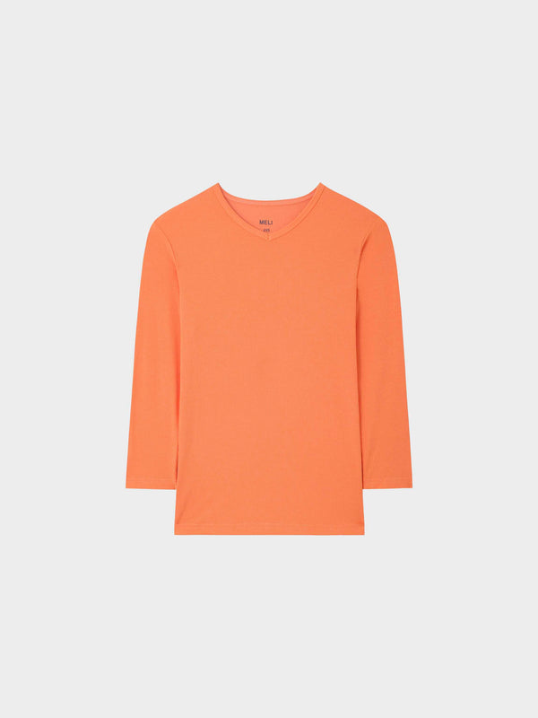 RIBBED HIGH V 3Q-ORANGE