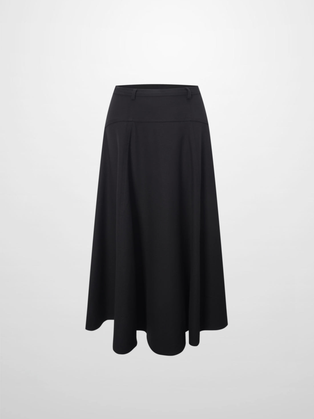 Wool Blend Yoke Skirt 26&quot;-Black