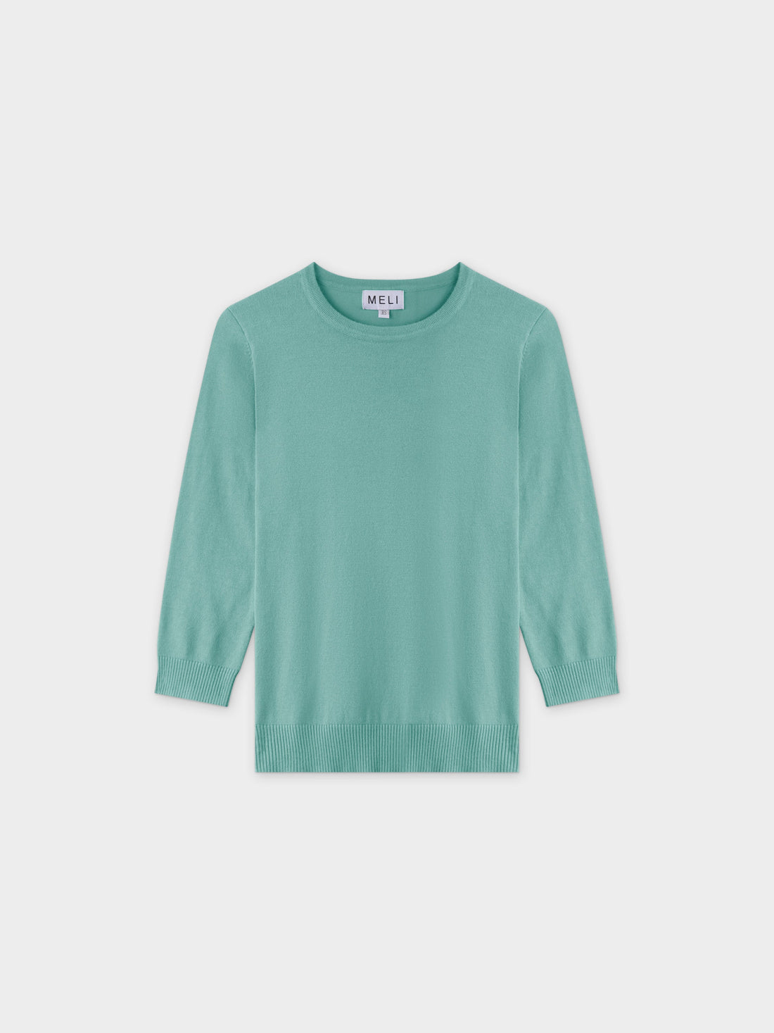 Jersey básico con cuello redondo 3Q-Seafoam