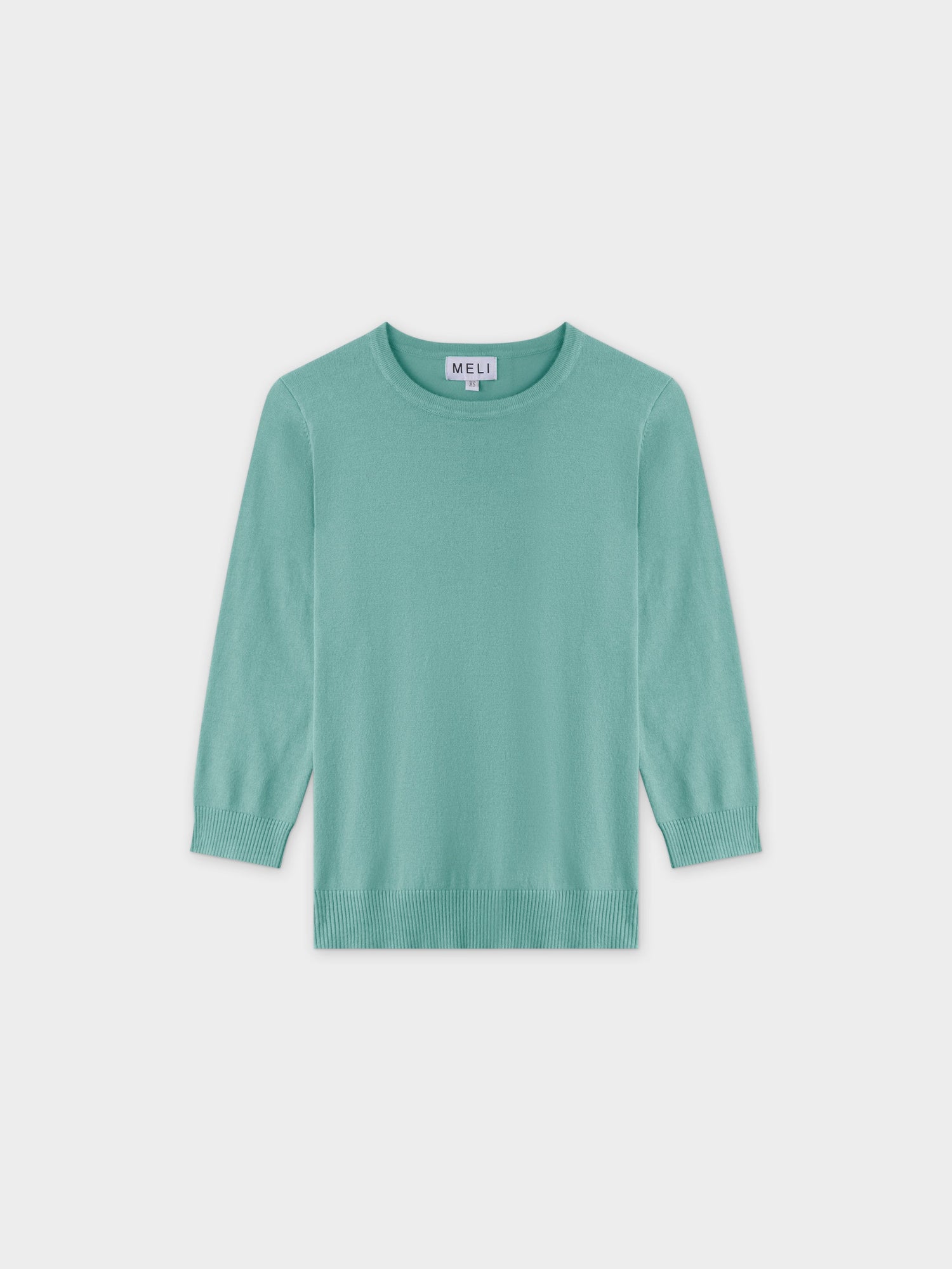 Jersey básico con cuello redondo 3Q-Seafoam