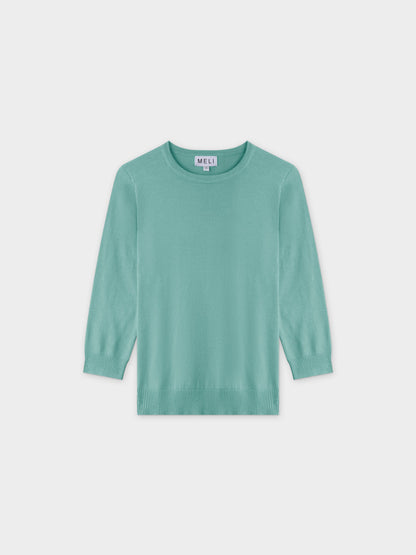 Basic Crew Sweater 3Q-Seafoam