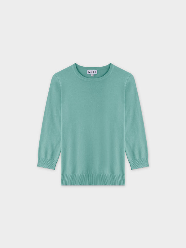 Basic Crew Sweater 3Q-Seafoam