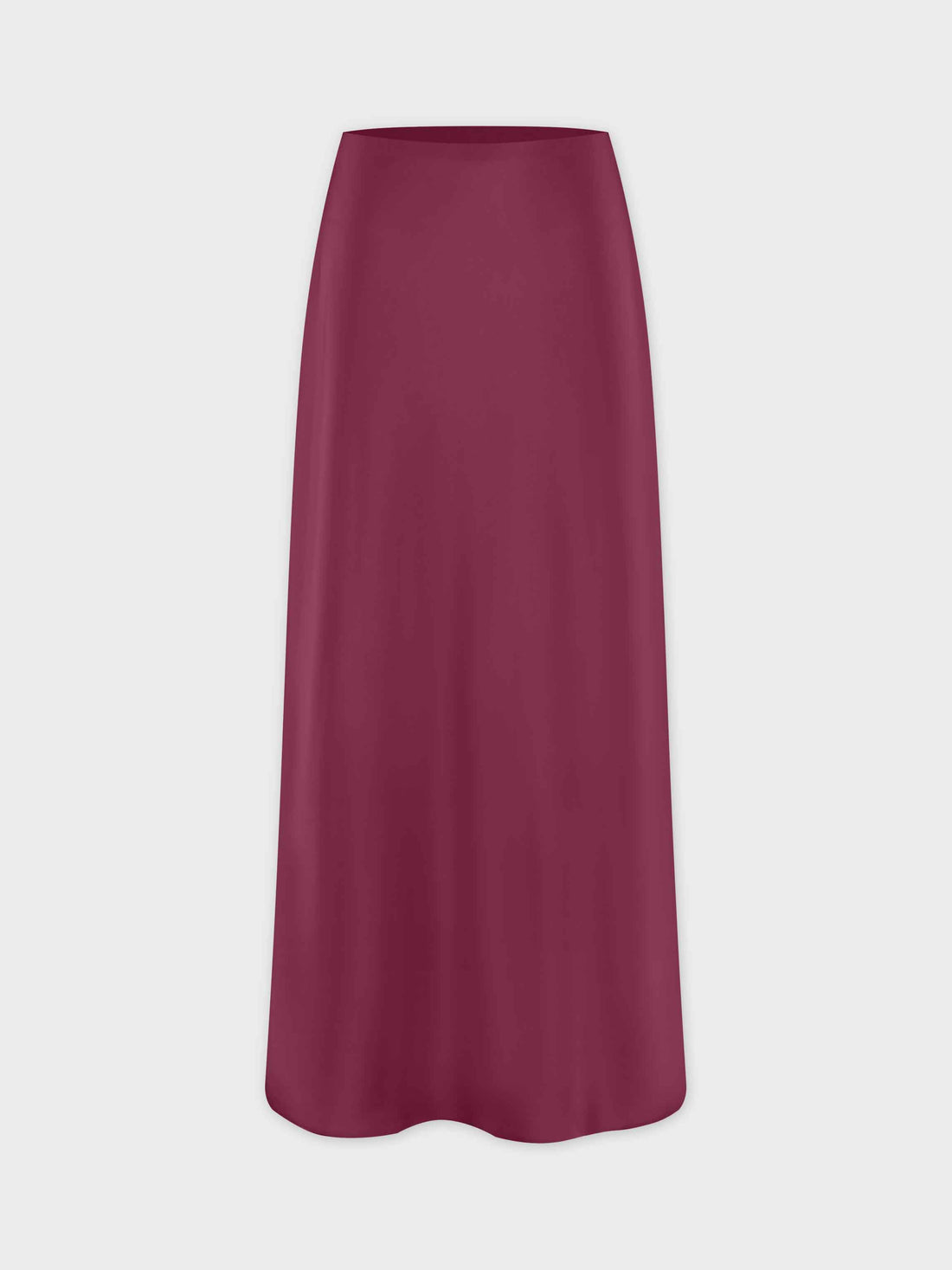 Solid Satin Slip Skirt-Burgundy