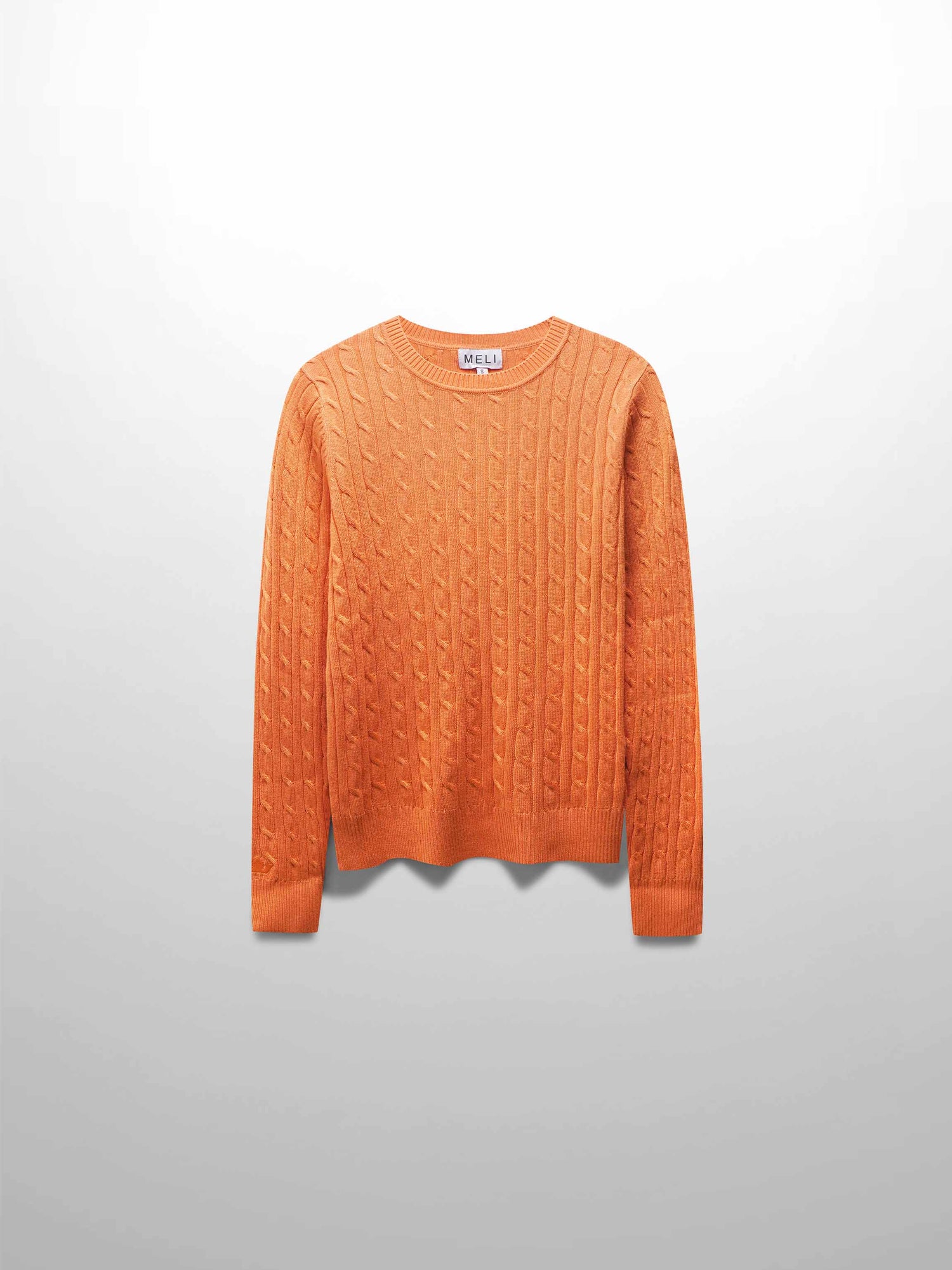 Knit Cable Sweater-Orange