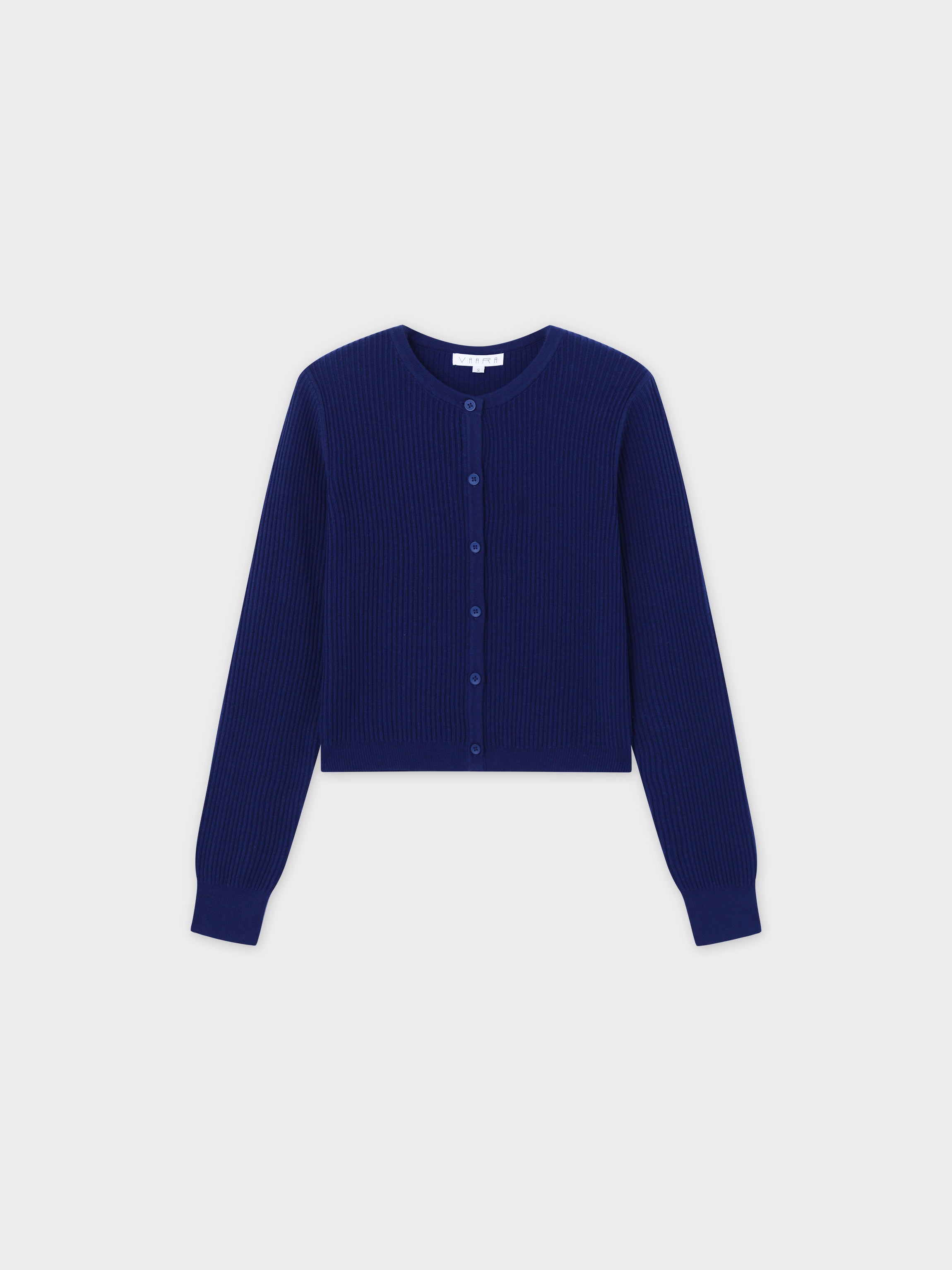 Button Down Ribbed Cardigan-Navy