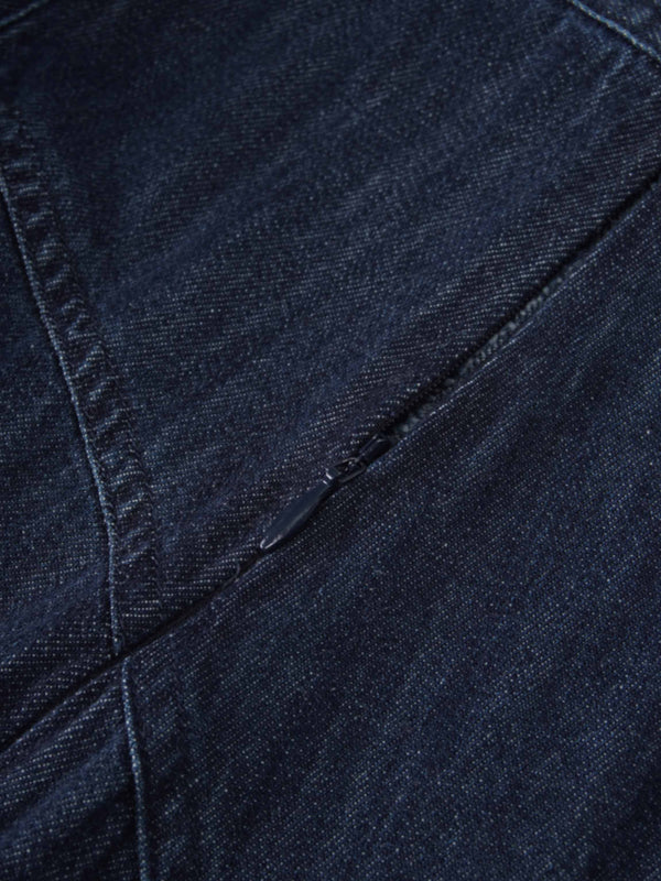 Denim Yoke Circle Skirt-Blue