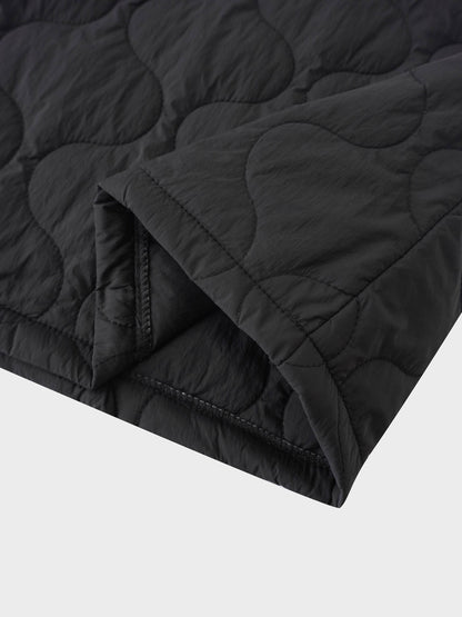 Quilted Puff Skirt-Black