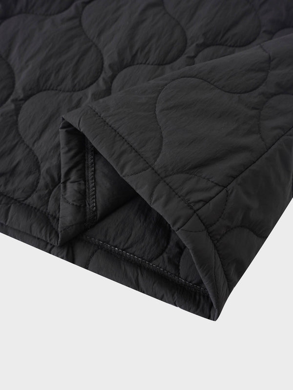 Quilted Puff Skirt-Black