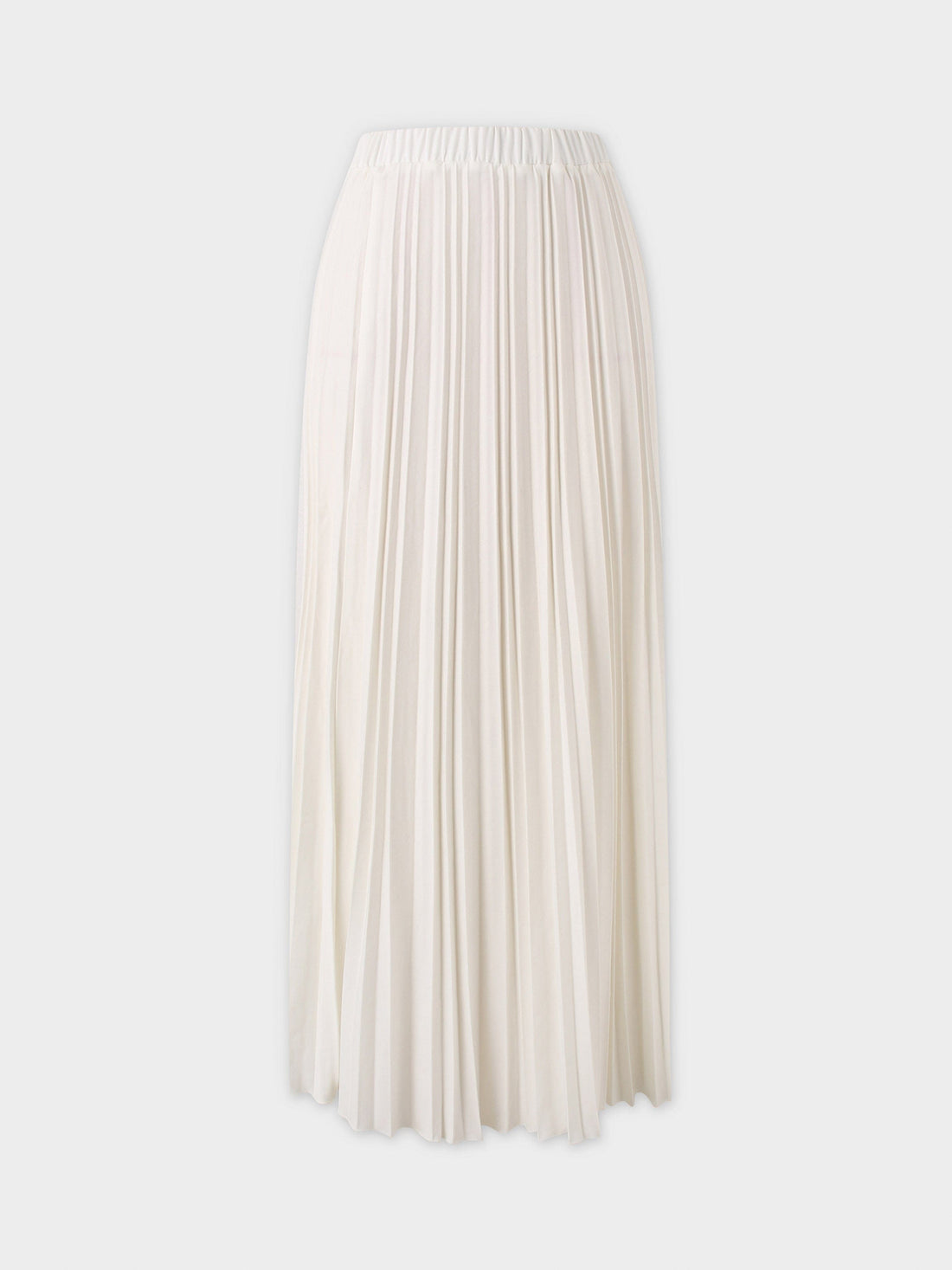 Denim Pleated Skirt-White