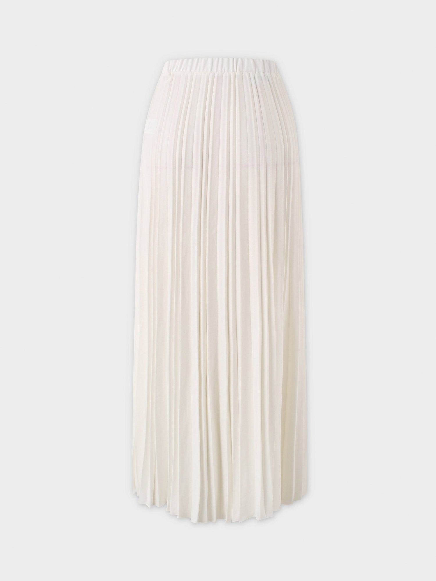 Denim Pleated Skirt-White