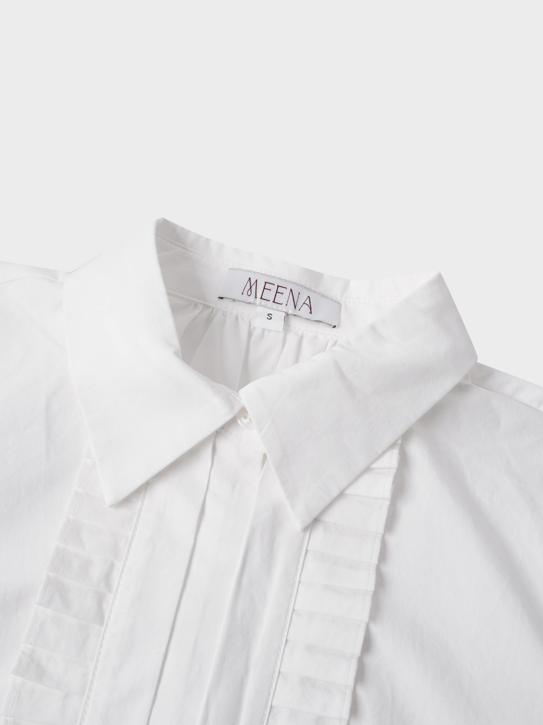 Pleat Front Blouse-White