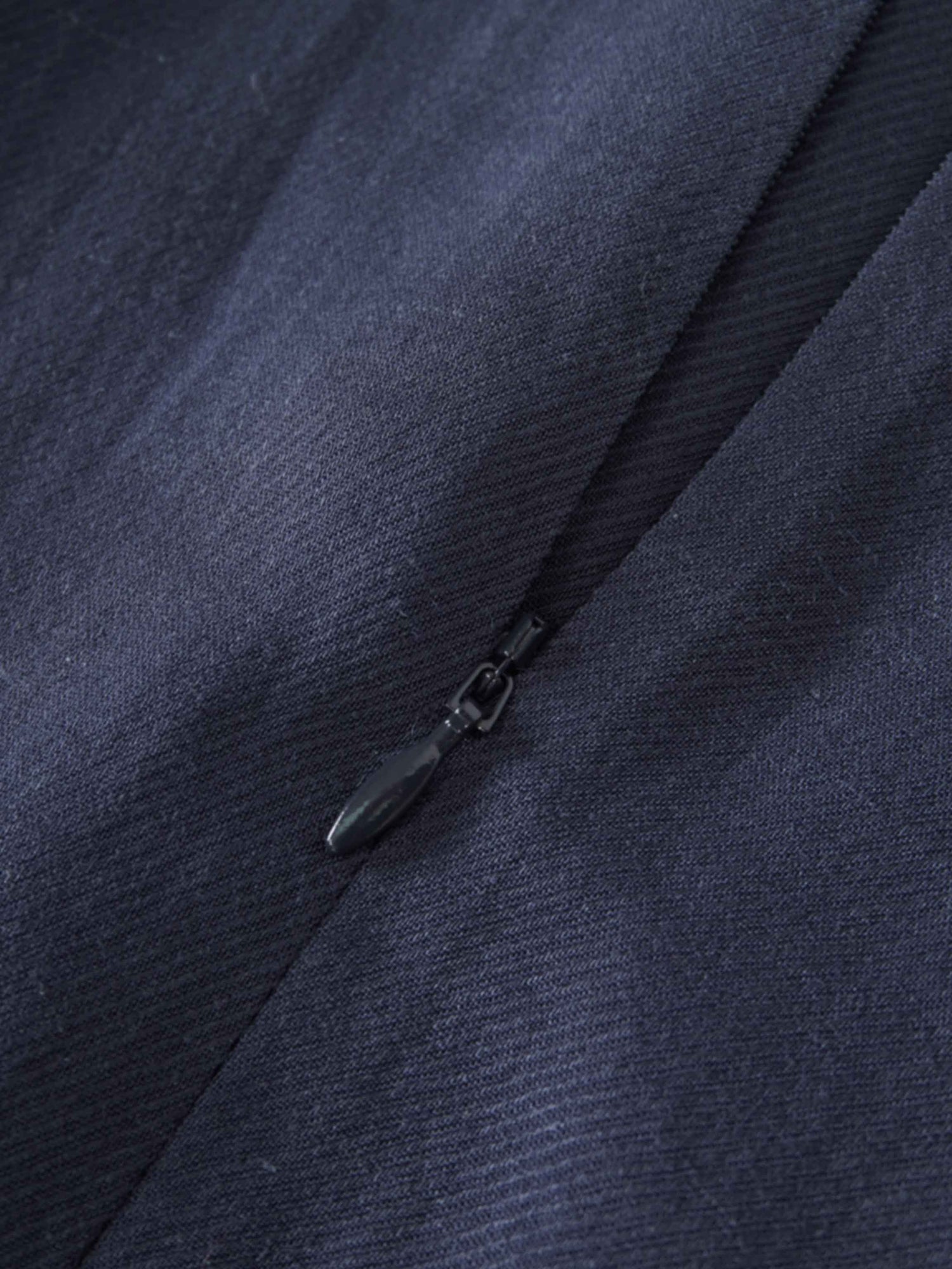 Pleat Top Silk/Linen Blend Dress-Navy