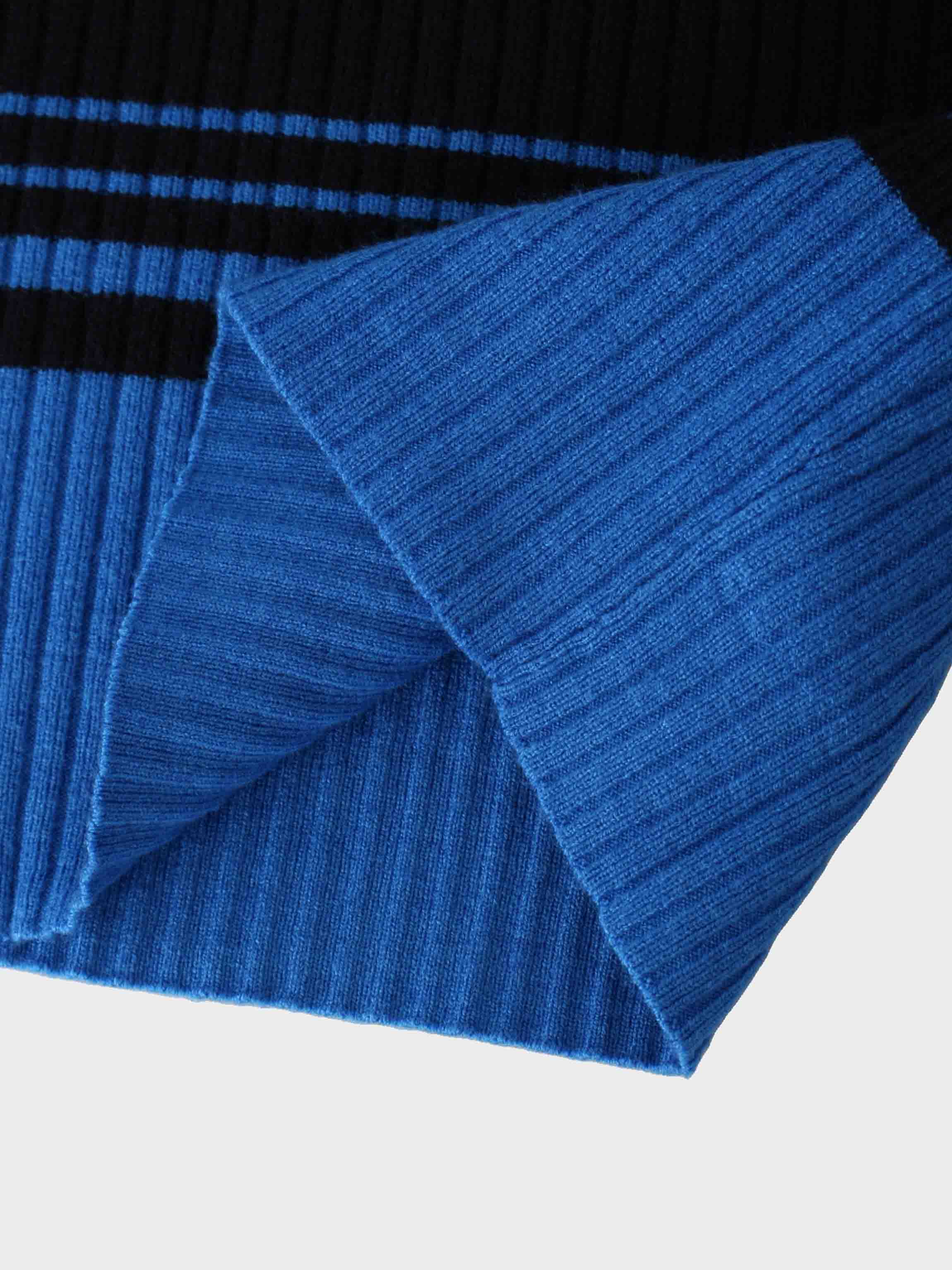 Multi Stripe Ribbed Sweater-Shades of Blue