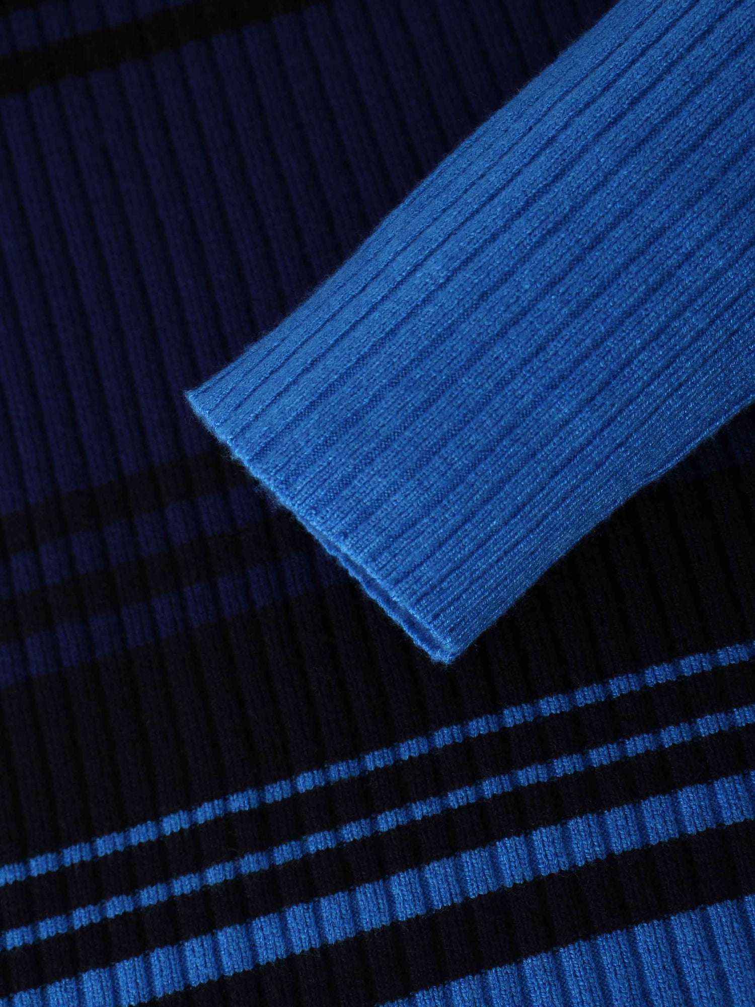 Multi Stripe Ribbed Sweater-Shades of Blue