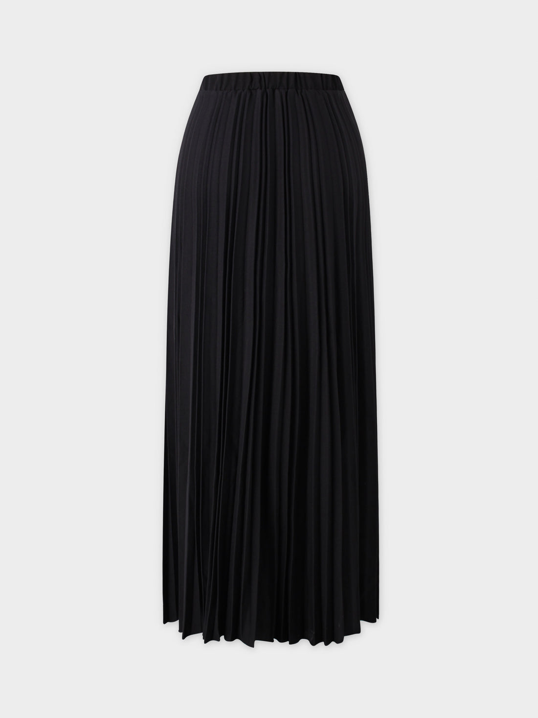 Denim Pleated Skirt-Black