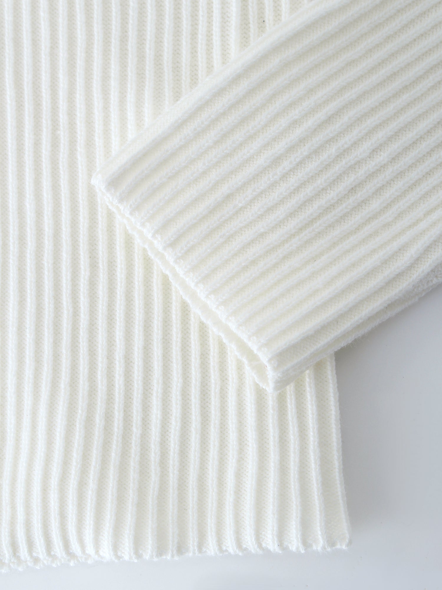 Ribbed Knit Cardigan-White