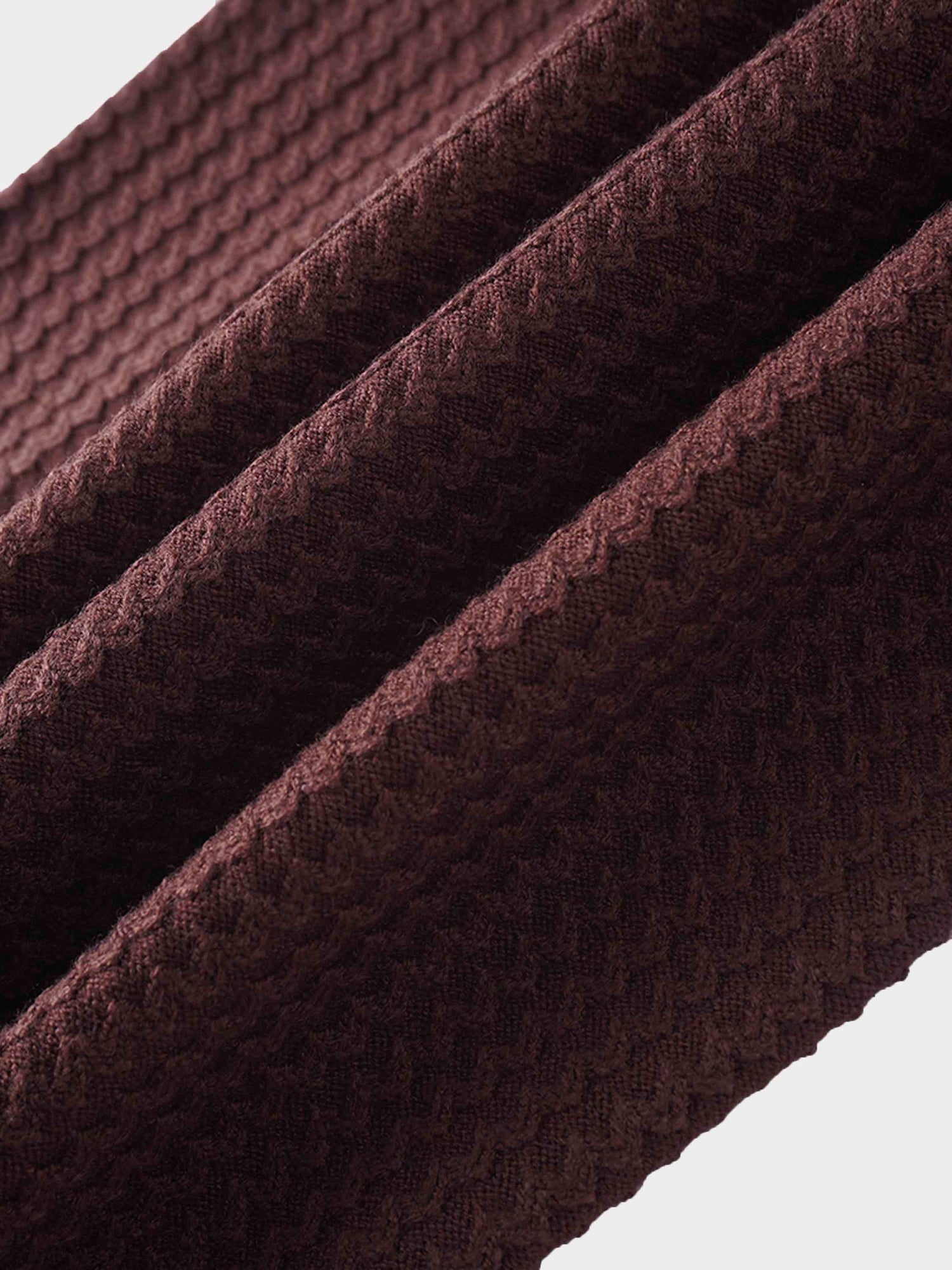 Waffle Wave Sweater- Solid Brown