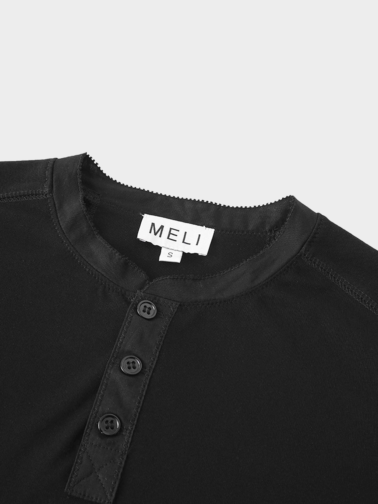 Trim Detail Henley-Black