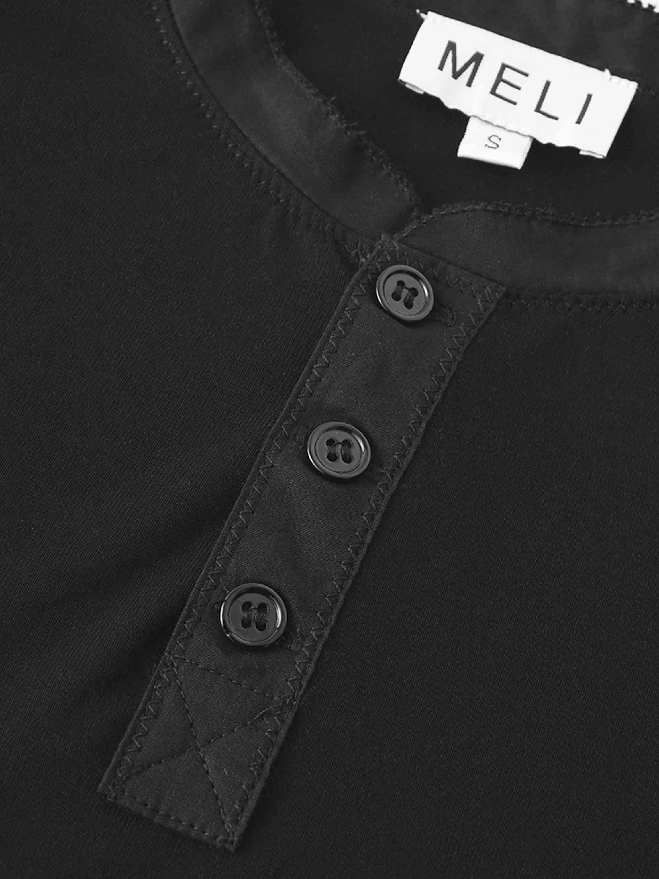 Trim Detail Henley-Black