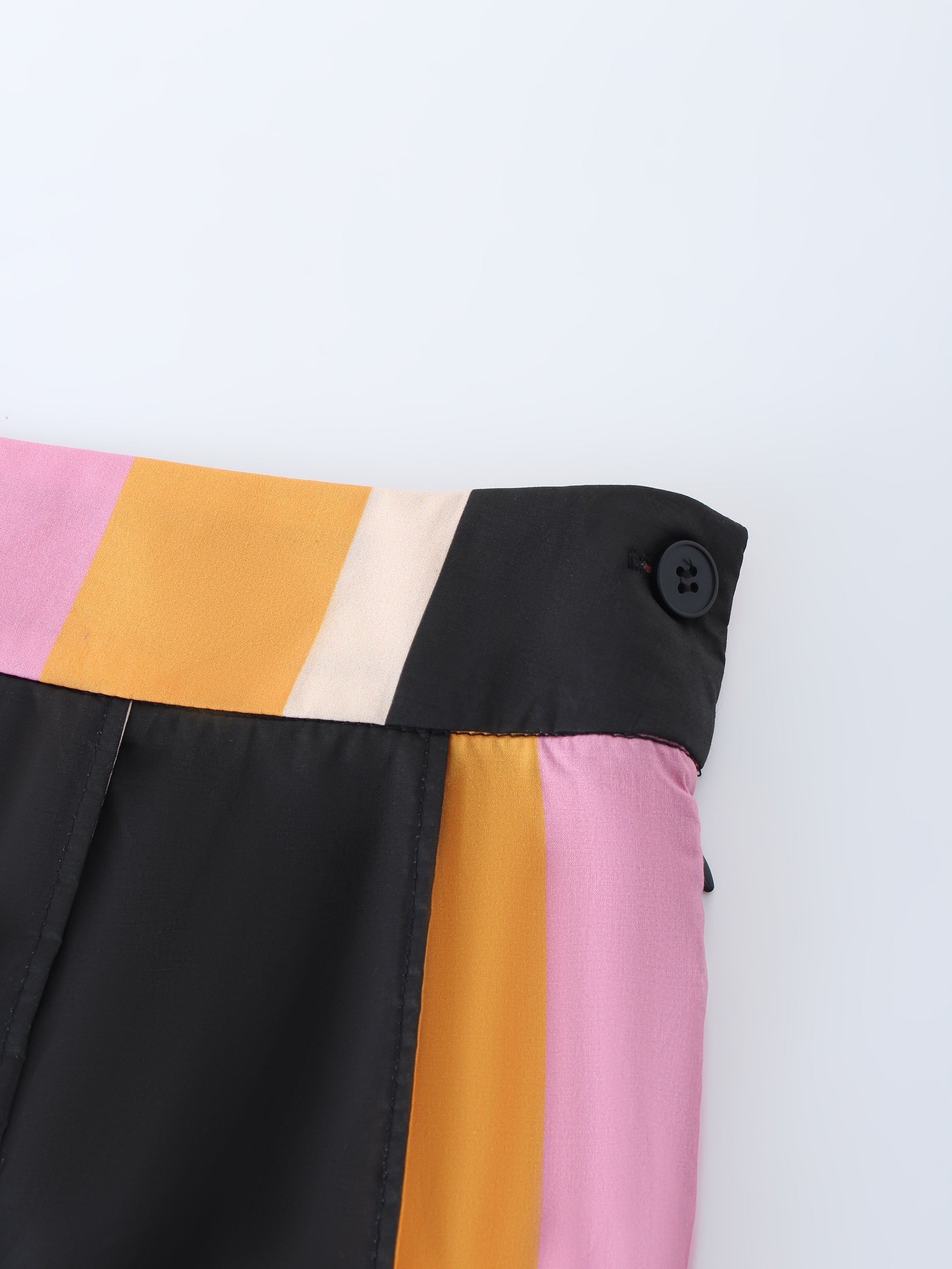 Multi Stripe Skirt-Black/Orange/Pink