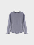 Ribbed Swing Tee-Heathered Navy
