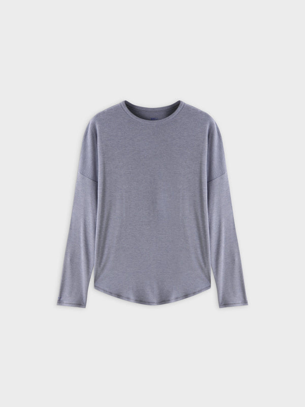 Ribbed Swing Tee-Heathered Navy