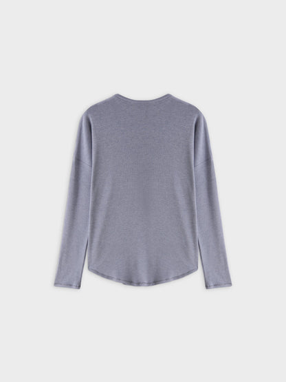 Ribbed Swing Tee-Heathered Navy
