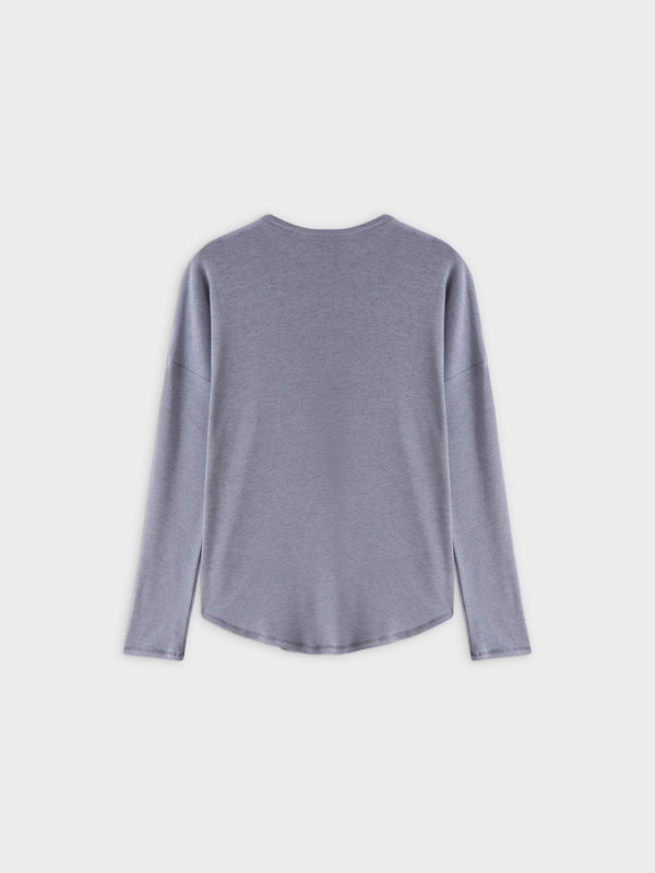 Ribbed Swing Tee-Heathered Navy