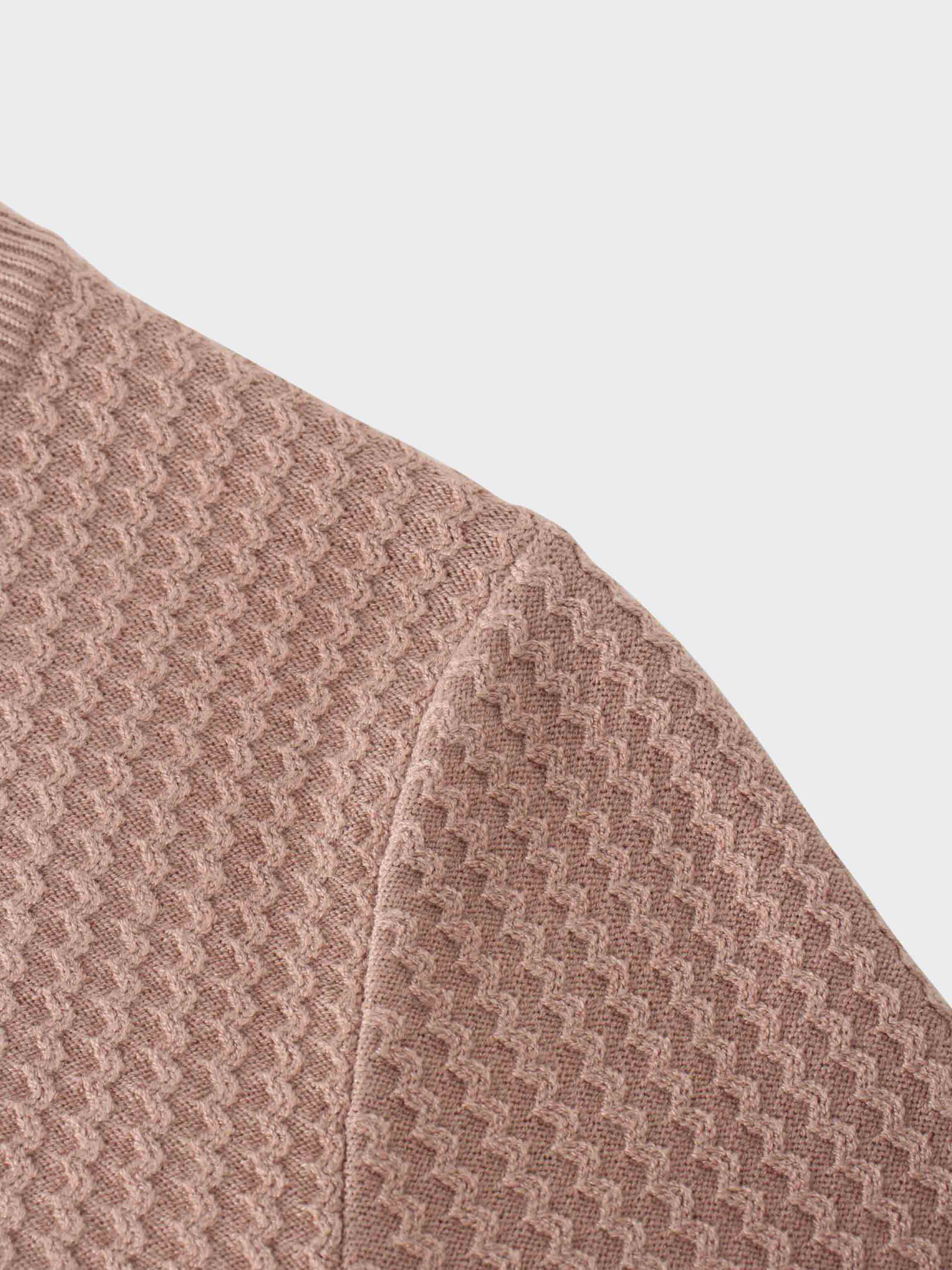 Waffle Wave Sweater-Taupe/Grey