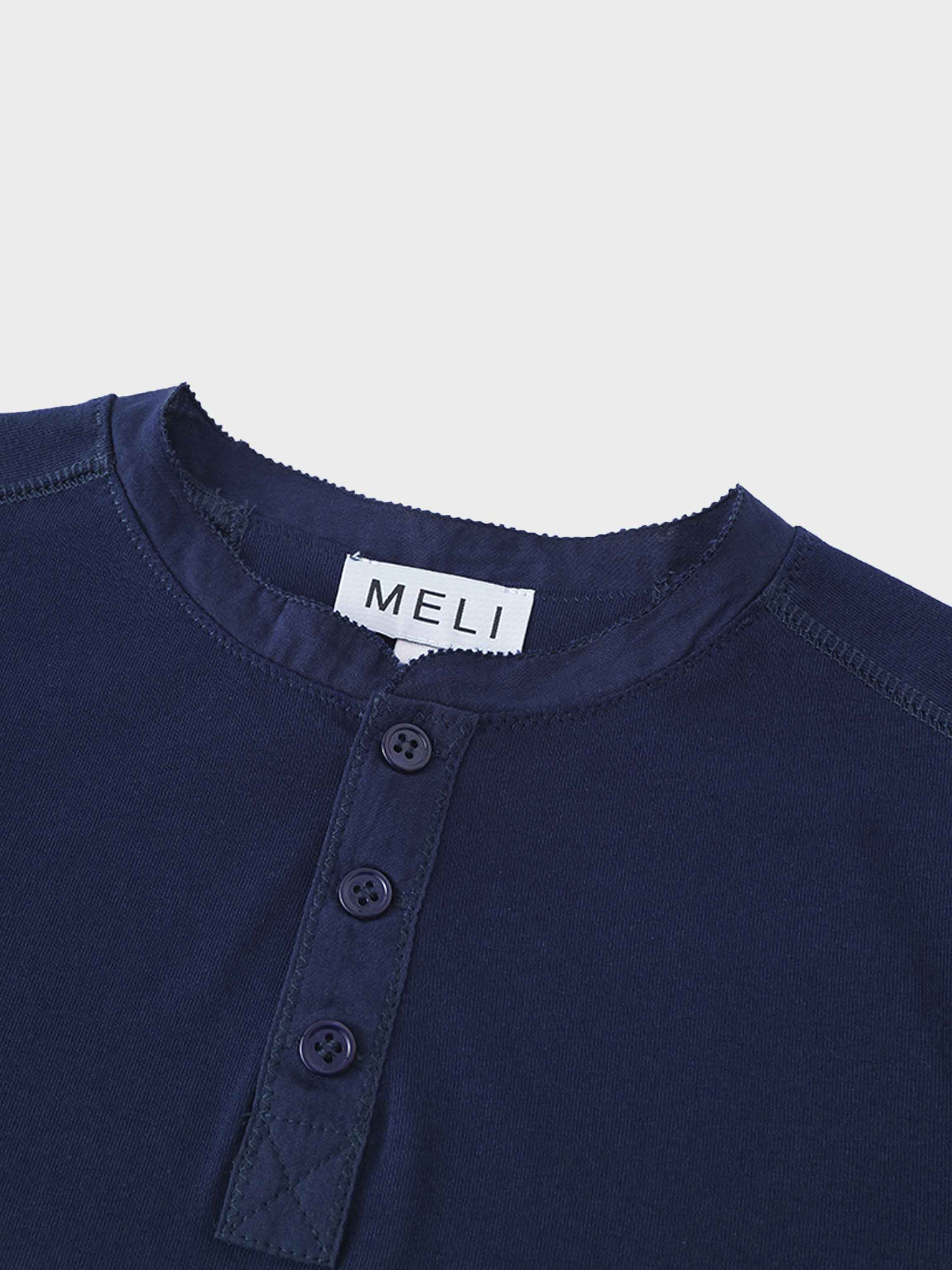 Trim Detail Henley-Navy