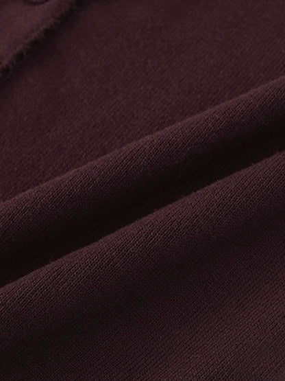 Trim Detail Crew Crop Cardigan-Brown