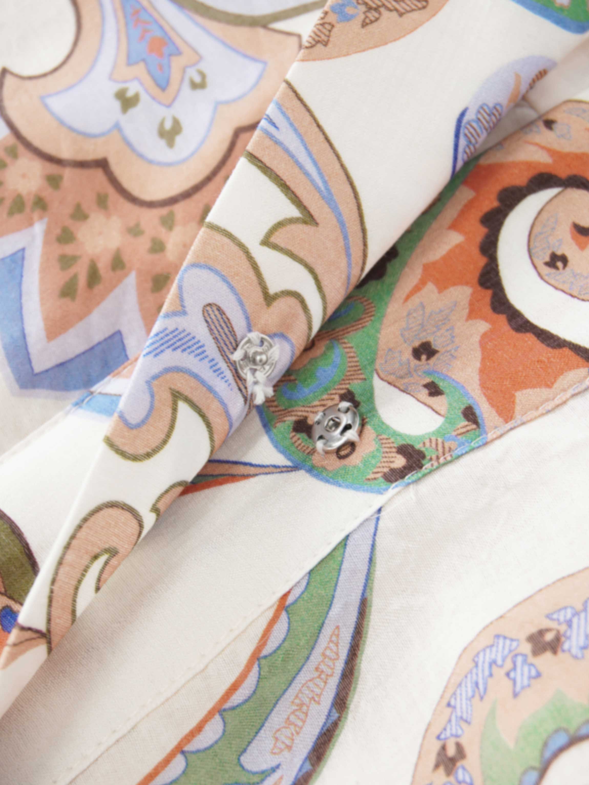 Peasant Belted Dress-Paisley Floral