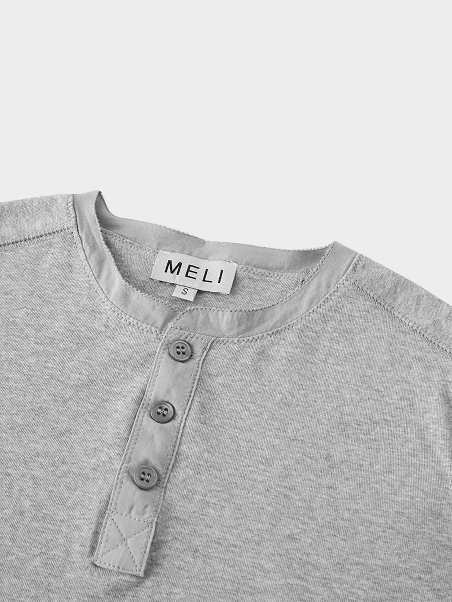 Trim Detail Henley-Dark Grey