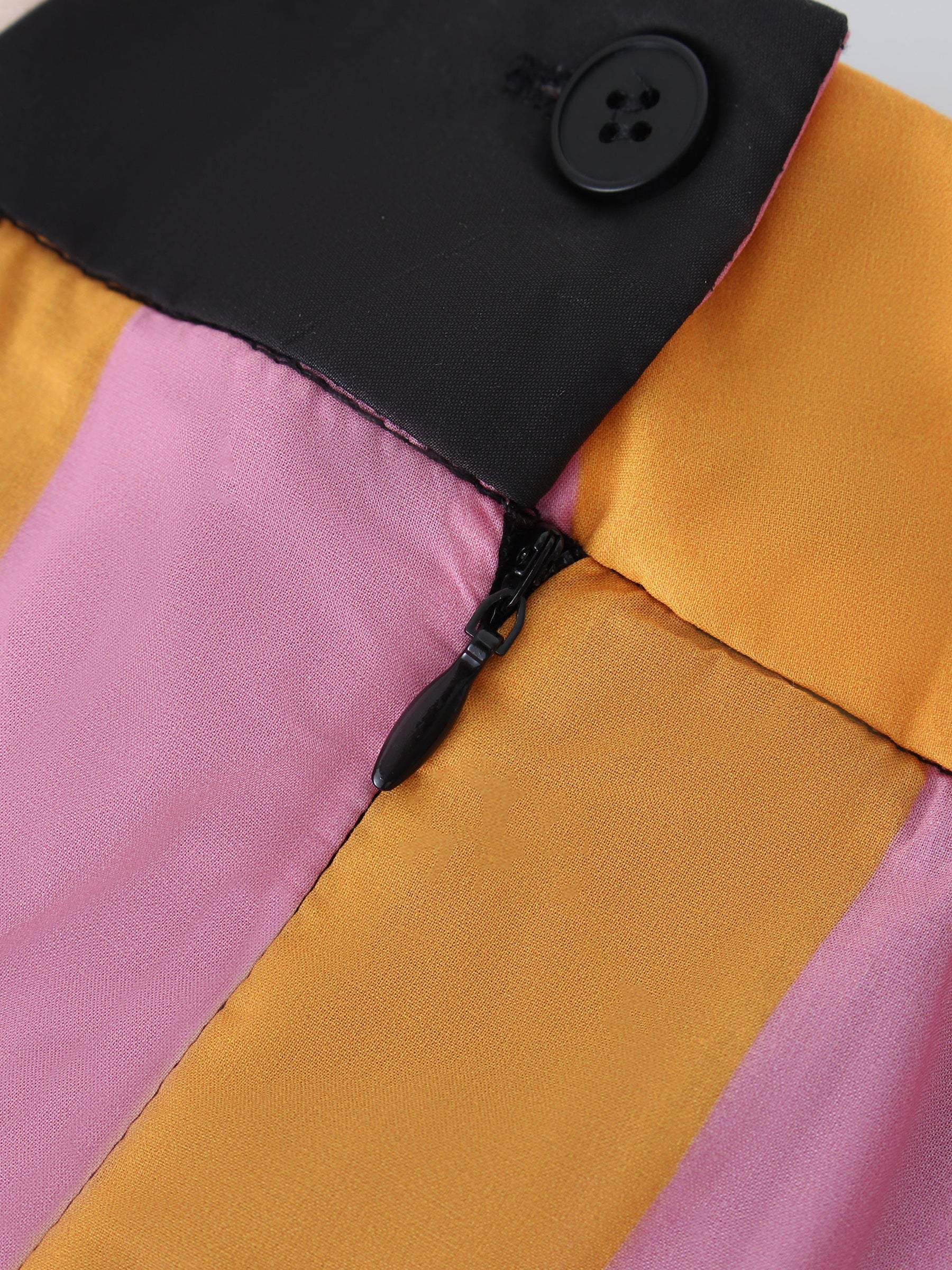 Multi Stripe Skirt-Black/Orange/Pink