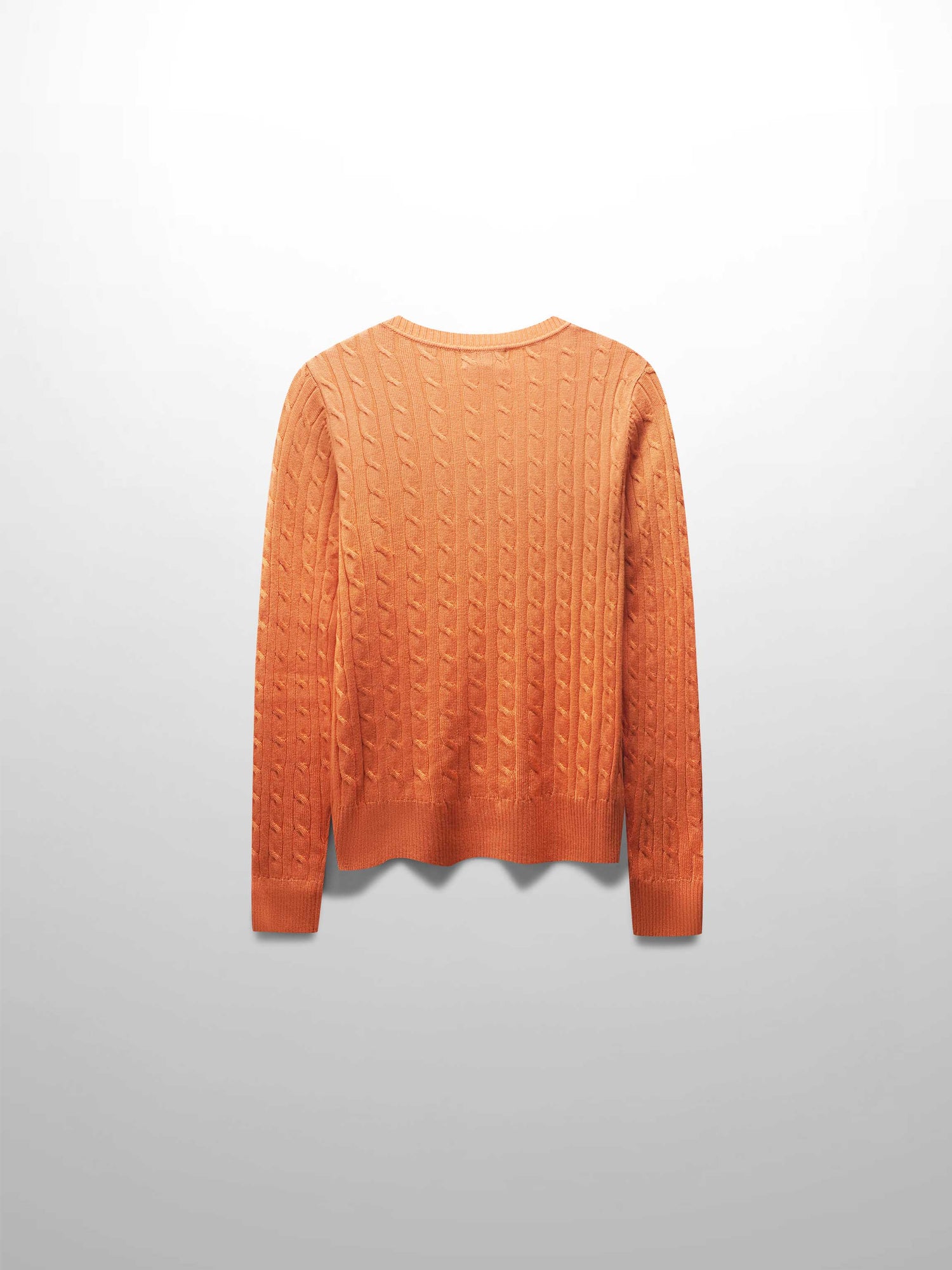 Knit Cable Sweater-Orange