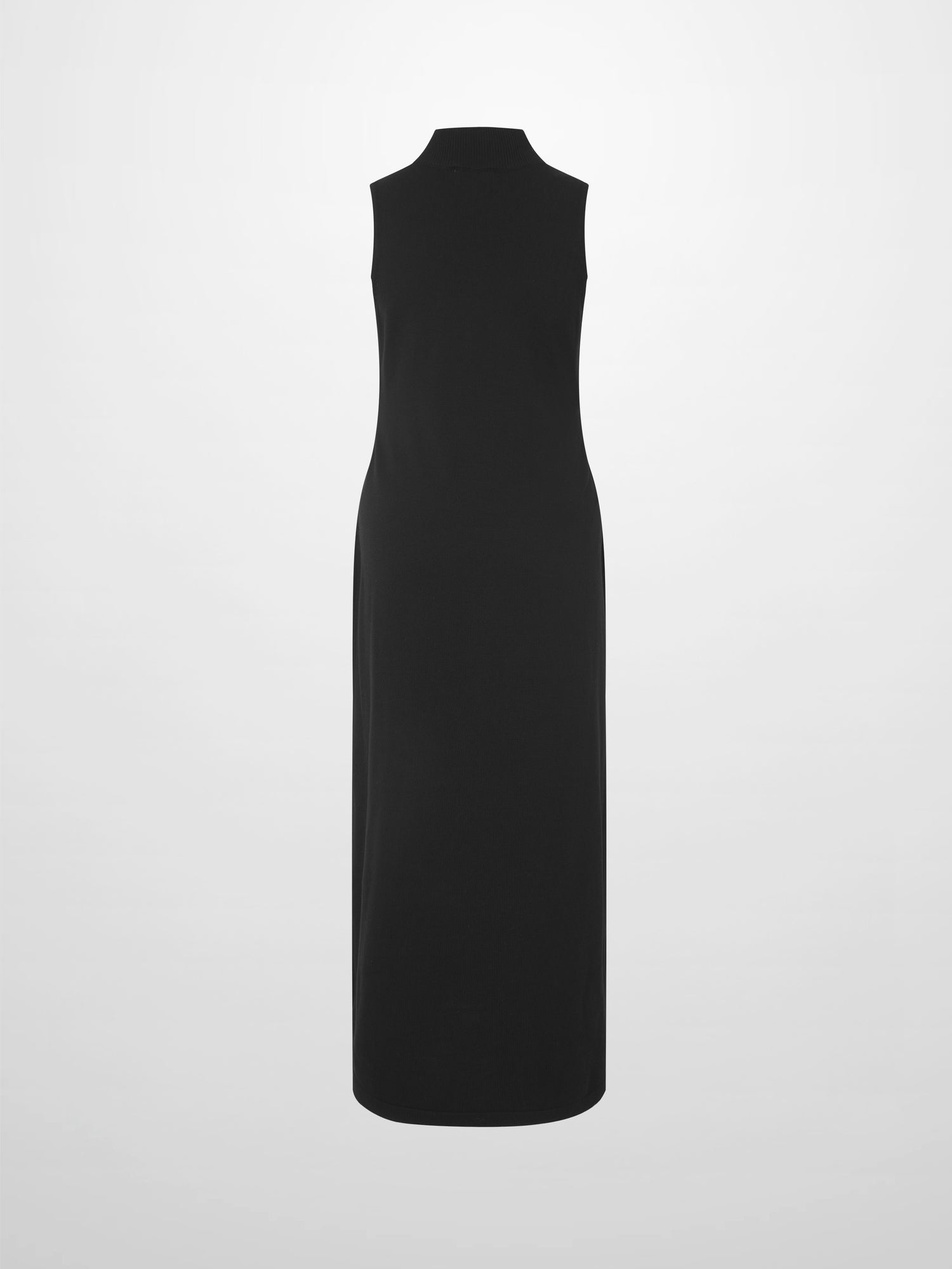 Mock Neck Sleeveless Dress - Black