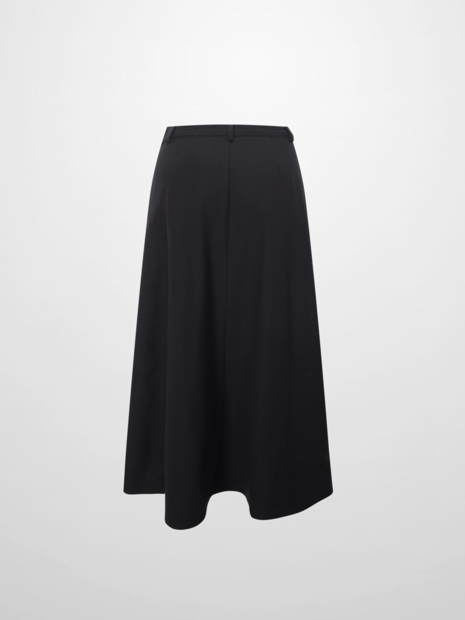 Wool Blend Yoke Skirt 26&quot;-Black