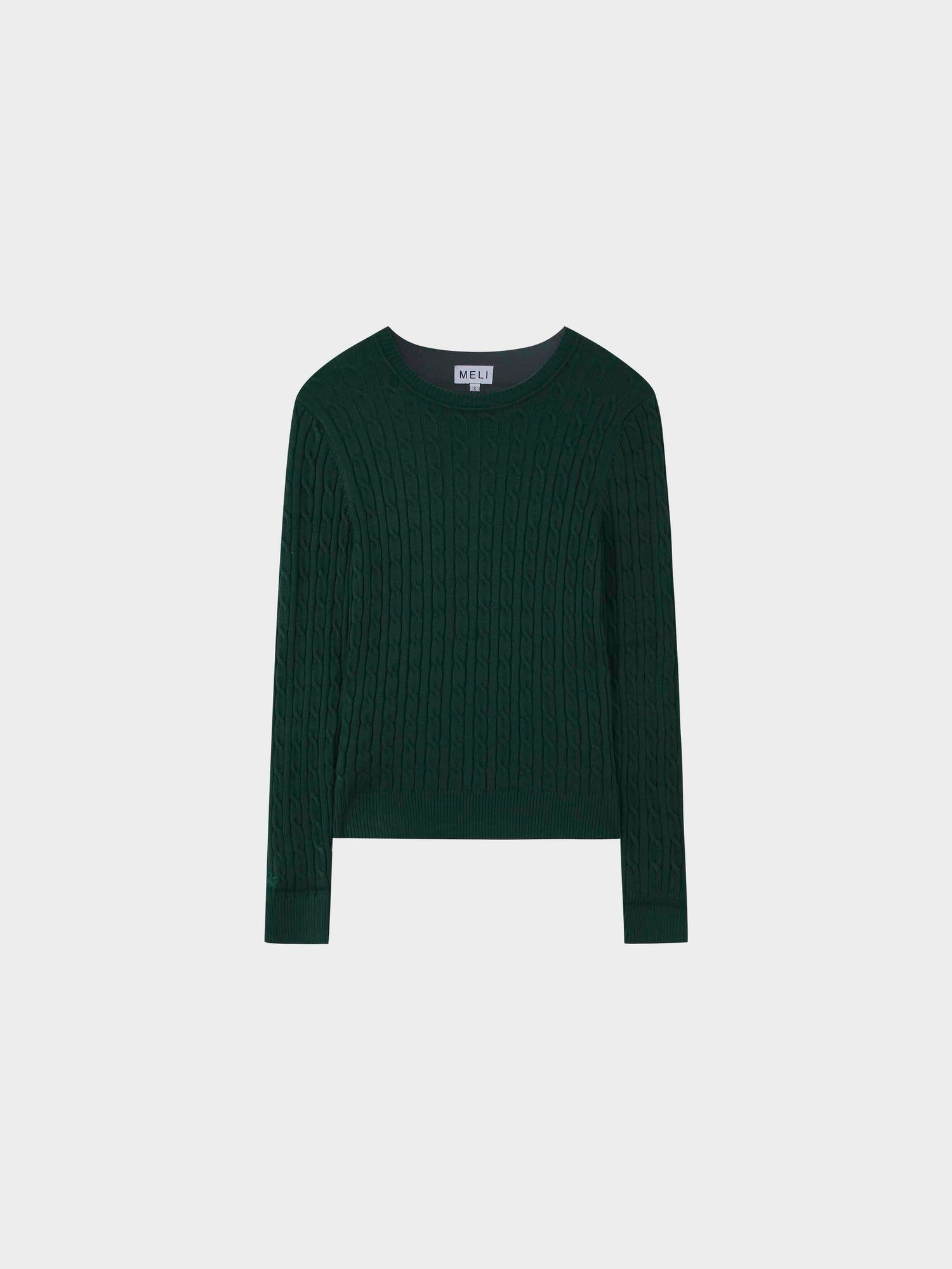 Knit Cable Sweater-Hunter Green