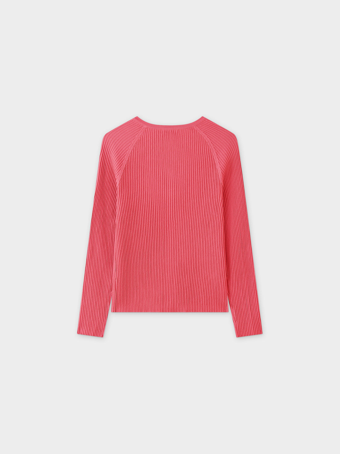 Ribbed Knit Cardigan-Coral