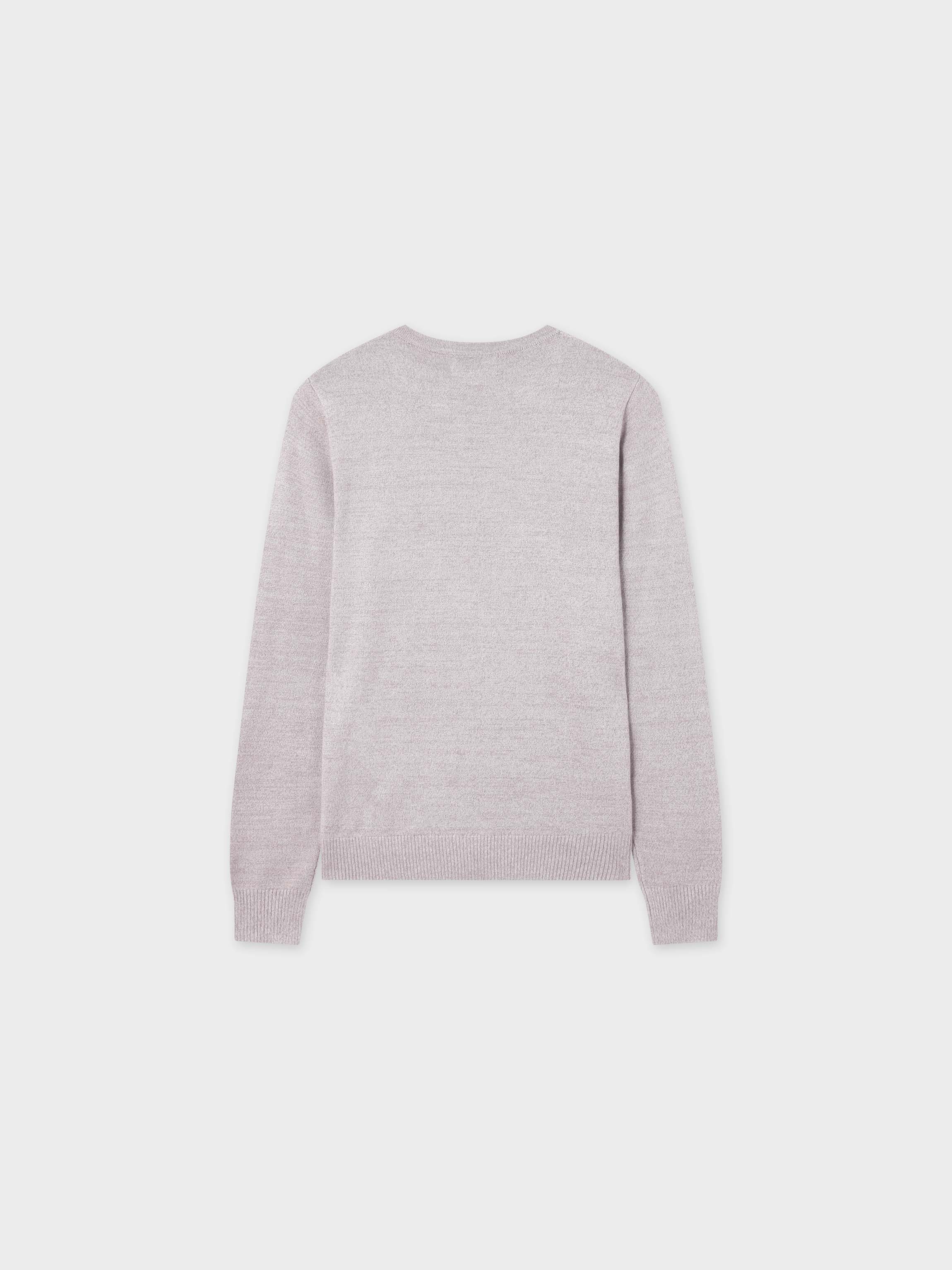 Basic Crew Sweater LS-Heathered Oatmeal