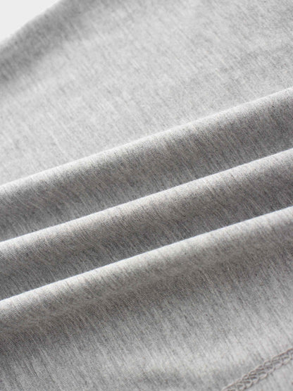 RIBBED BOTTOM T-SHIRT-HEATHERED GREY
