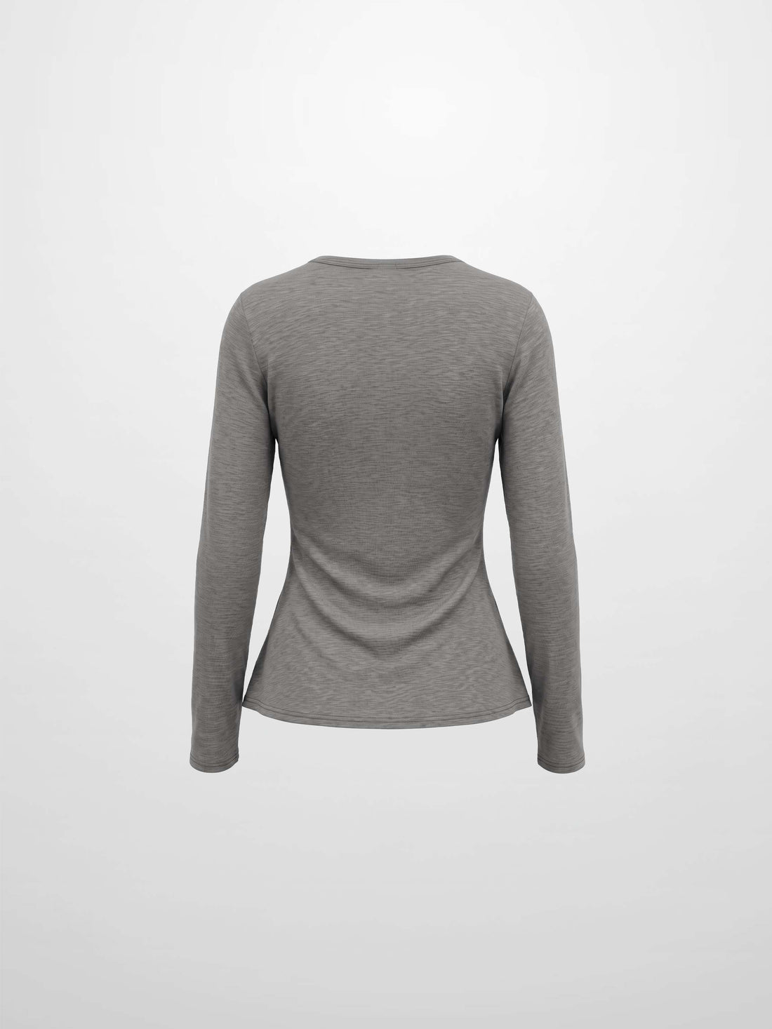 Bottom Crossover Knit Top - Grey