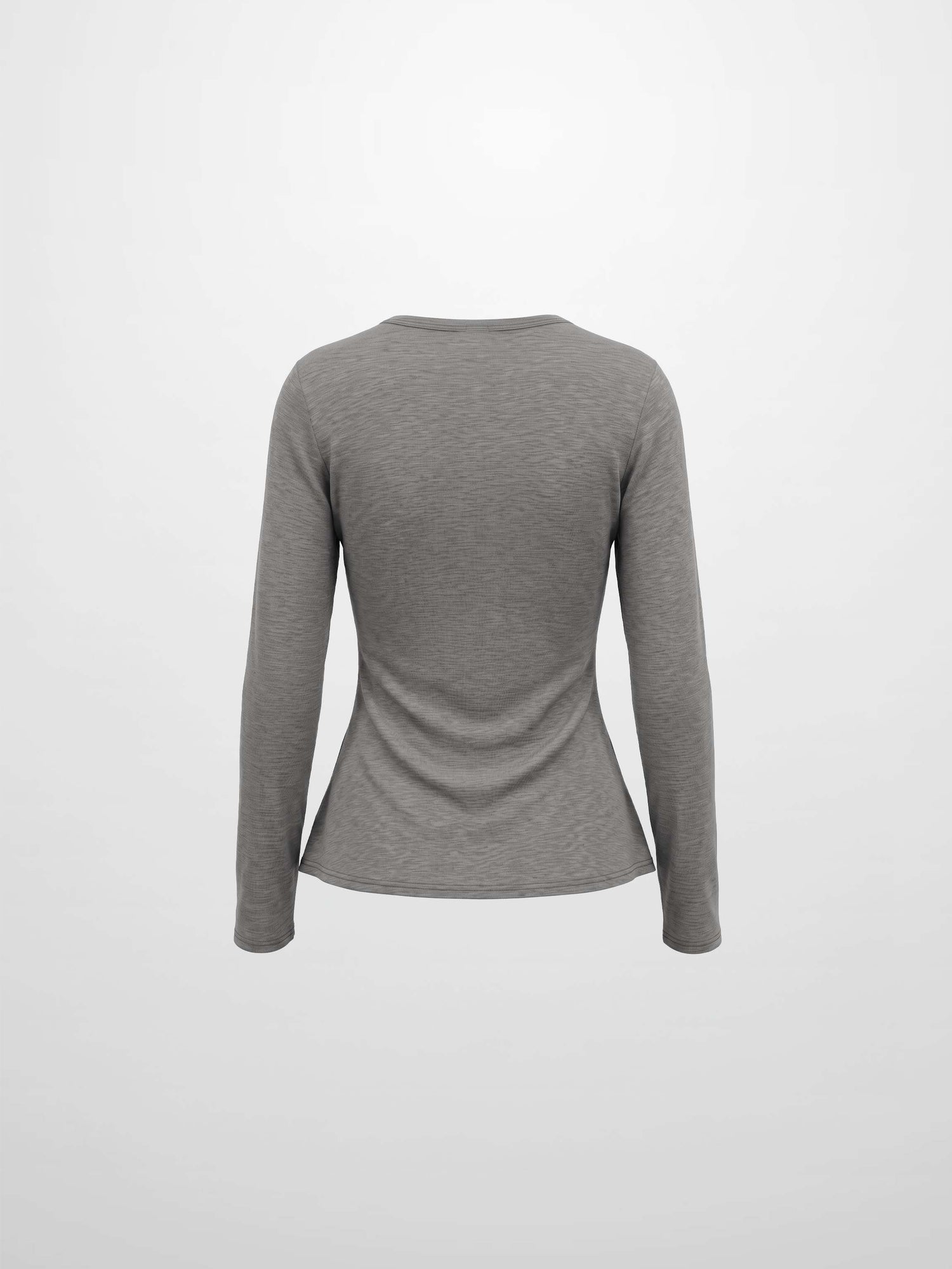 Bottom Crossover Knit Top - Grey