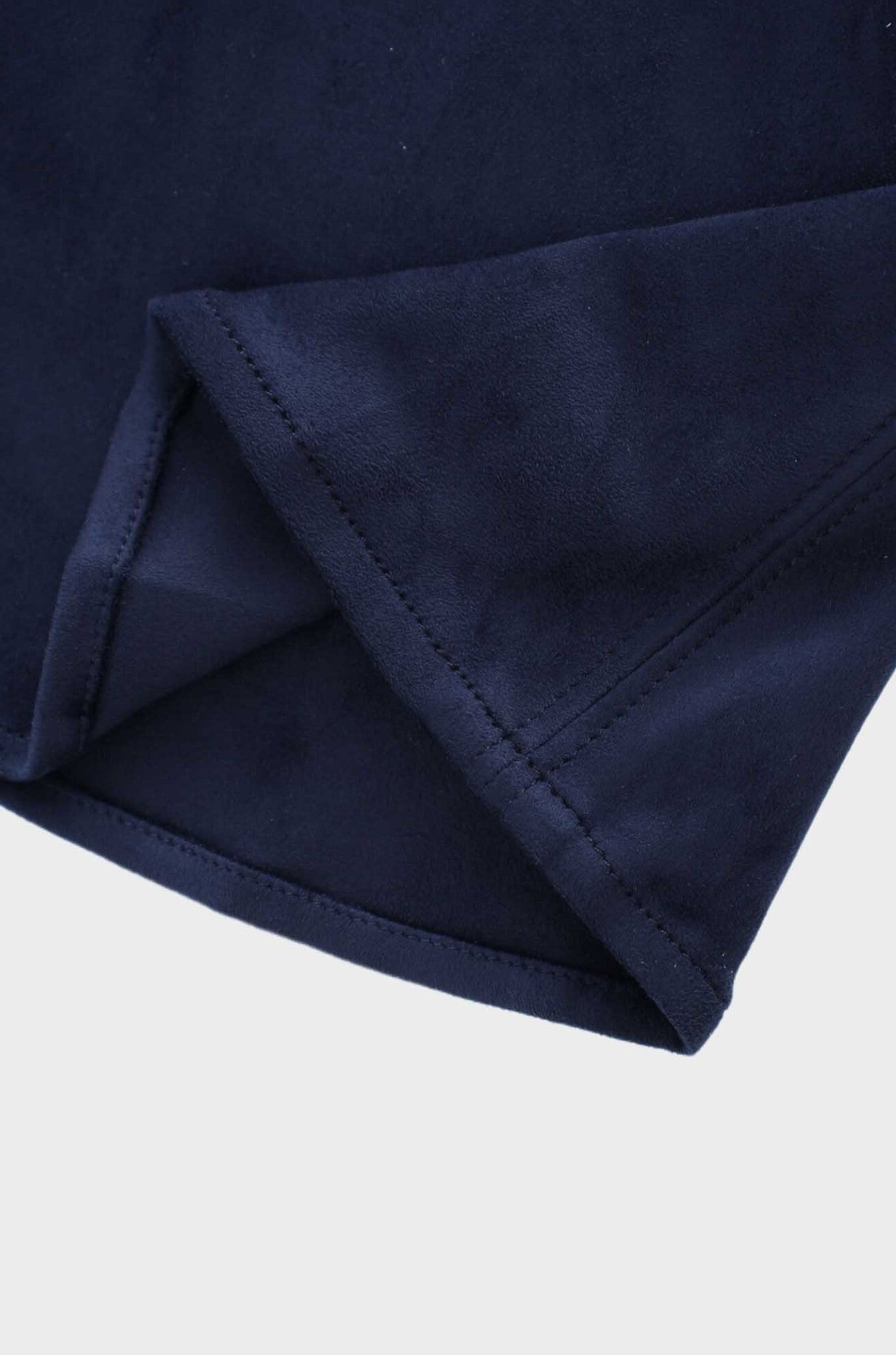 Suede Trumpet Skirt-Navy