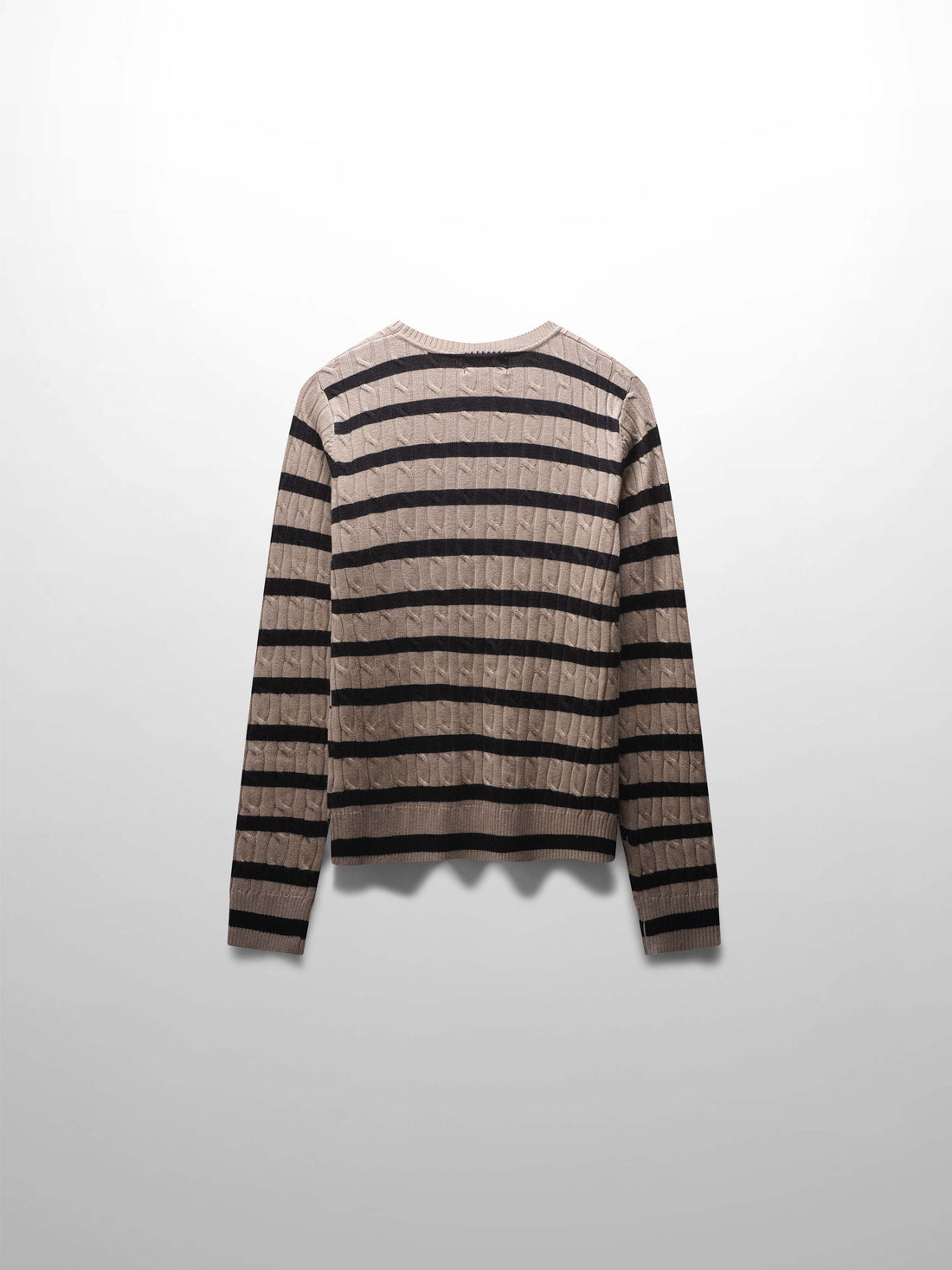 Printed Cable Knit Sweater-Striped Floral